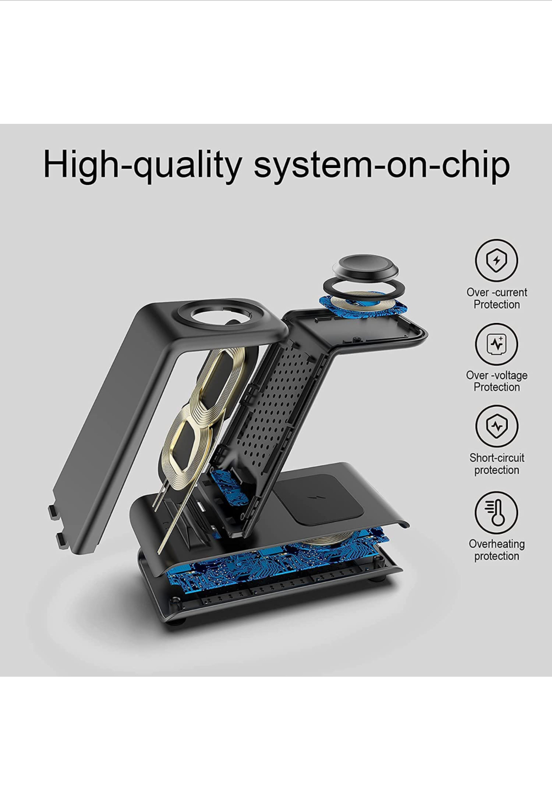 Photo 1 of Wireless Charging Station Compatible for Samsung Wireless Charger Stand Magnet Galaxy Watch 3 Active 21 Galaxy S21S20S10S10eNote 201098Z Flip3 Fold 3 Galaxy Bud 2BudsLive Multiple Device