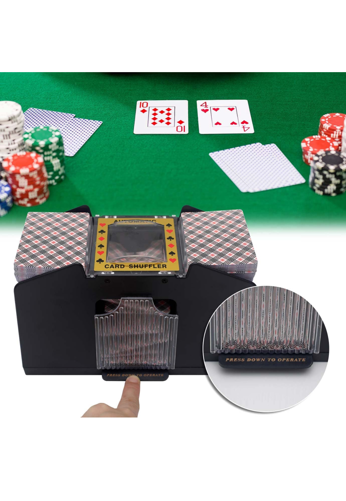 Photo 3 of Bemecato Card Shuffler 124 Deck Automatic Electric Casino Shuffler Machine for Playing Card UNO