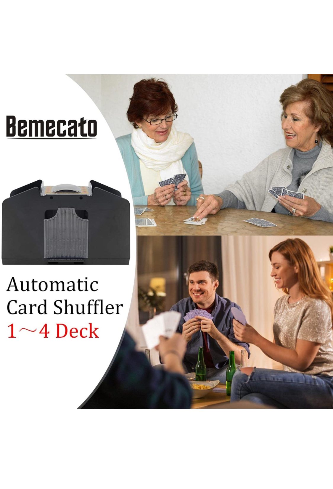 Photo 2 of Bemecato Card Shuffler 124 Deck Automatic Electric Casino Shuffler Machine for Playing Card UNO