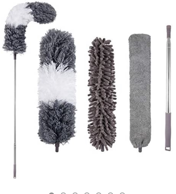 Photo 1 of Microfiber Duster with Extension PoleStainless Steel 30 to 100 Inches Reusable Bendable Dusters Washable Lightweight Dusters for Cleaning Ceiling Fan High Ceiling Blinds Furniture Cars