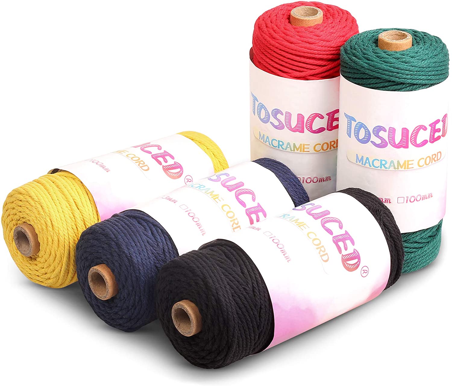 Photo 1 of 3mm x 328ft Macrame Rope Cotton Rope for Wall Hanging Hanging Plants Crafts Decorative Projects Soft Cotton Rope