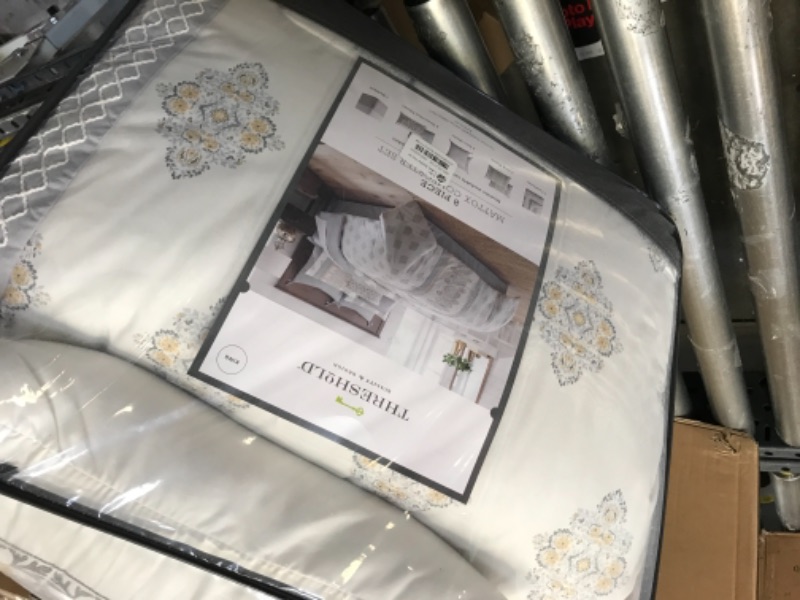 Photo 1 of 8pc Mattox Medallion Comforter Set YellowGray  Threshold
