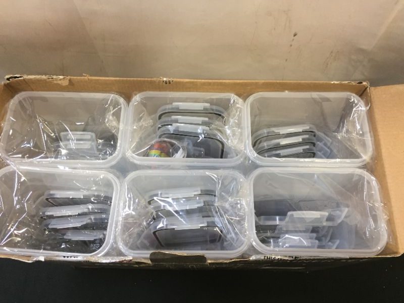 Photo 1 of 24 Pack Airtight Food Storage Container Set  BPA Free Clear Plastic Kitchen and Pantry Organization Canisters with Durable Lids for Cereal Dry Food Flour  Sugar  Labels Marker  Spoon Set
