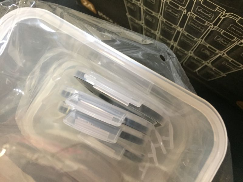Photo 1 of 24 Pack Airtight Food Storage Container Set  BPA Free Clear Plastic Kitchen and Pantry Organization Canisters with Durable Lids for Cereal Dry Food Flour  Sugar  Labels Marker  Spoon Set