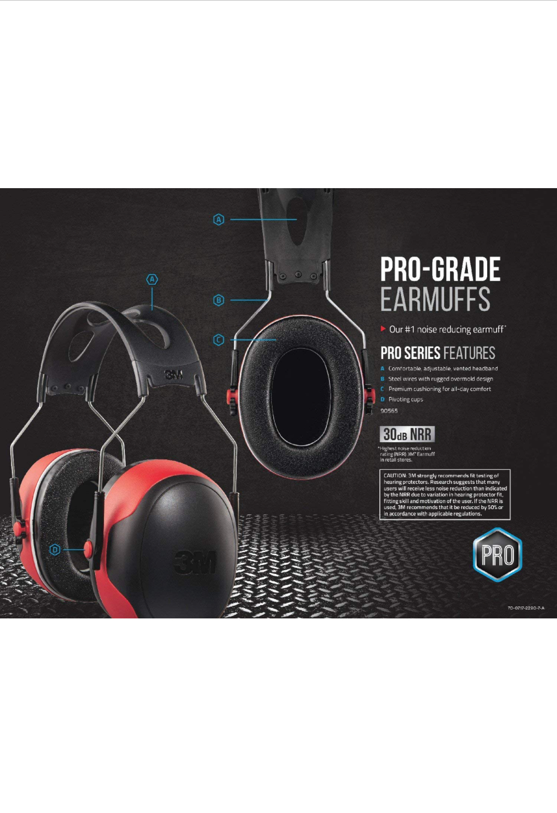 Photo 6 of 3M ProGrade NoiseReducing Earmuff NRR 30 dB Lightweight and Adjustable