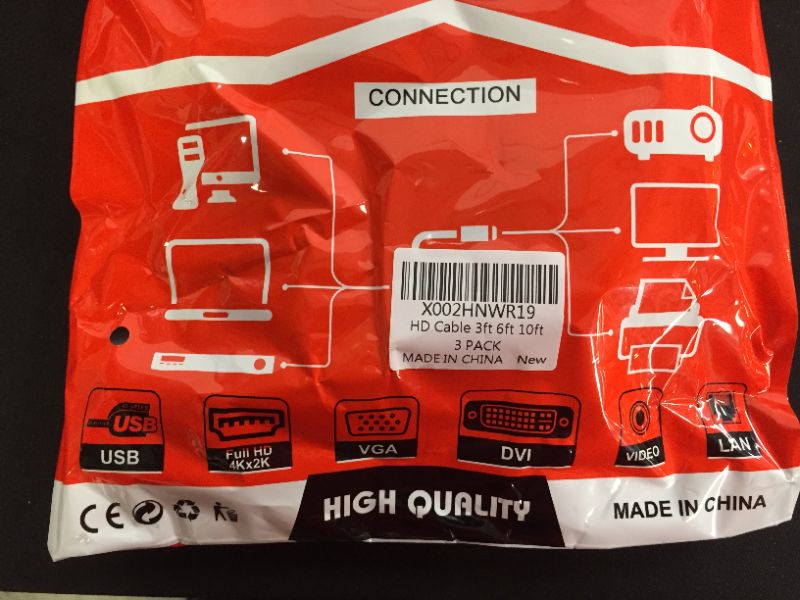 Photo 1 of 3pack of HD computer cable 3ft6ft10ft