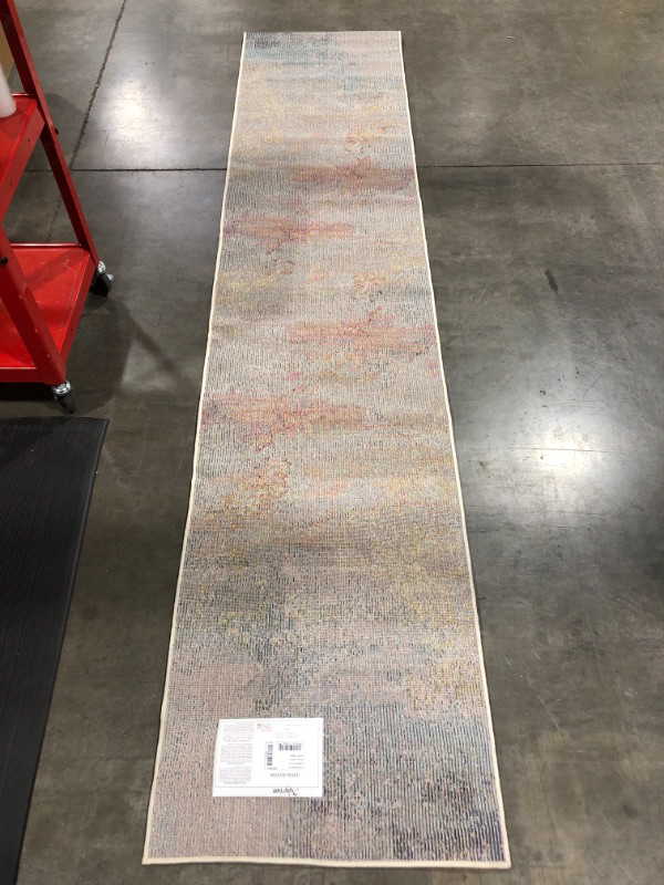 Photo 3 of Nourison Celestial Modern Abstract Area Rug Runner 22 x 10 2x10 Sealife Multicolor Grey