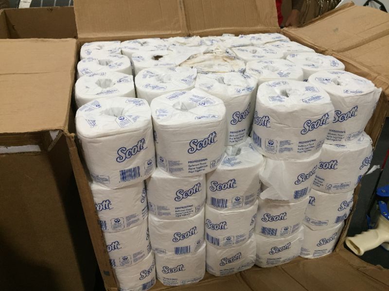 Photo 2 of Scott Essential Professional 100 Recycled Fiber Bulk Toilet Paper for Business 13217 2Ply Standard Rolls White 80 RollsCase 506 SheetsRoll