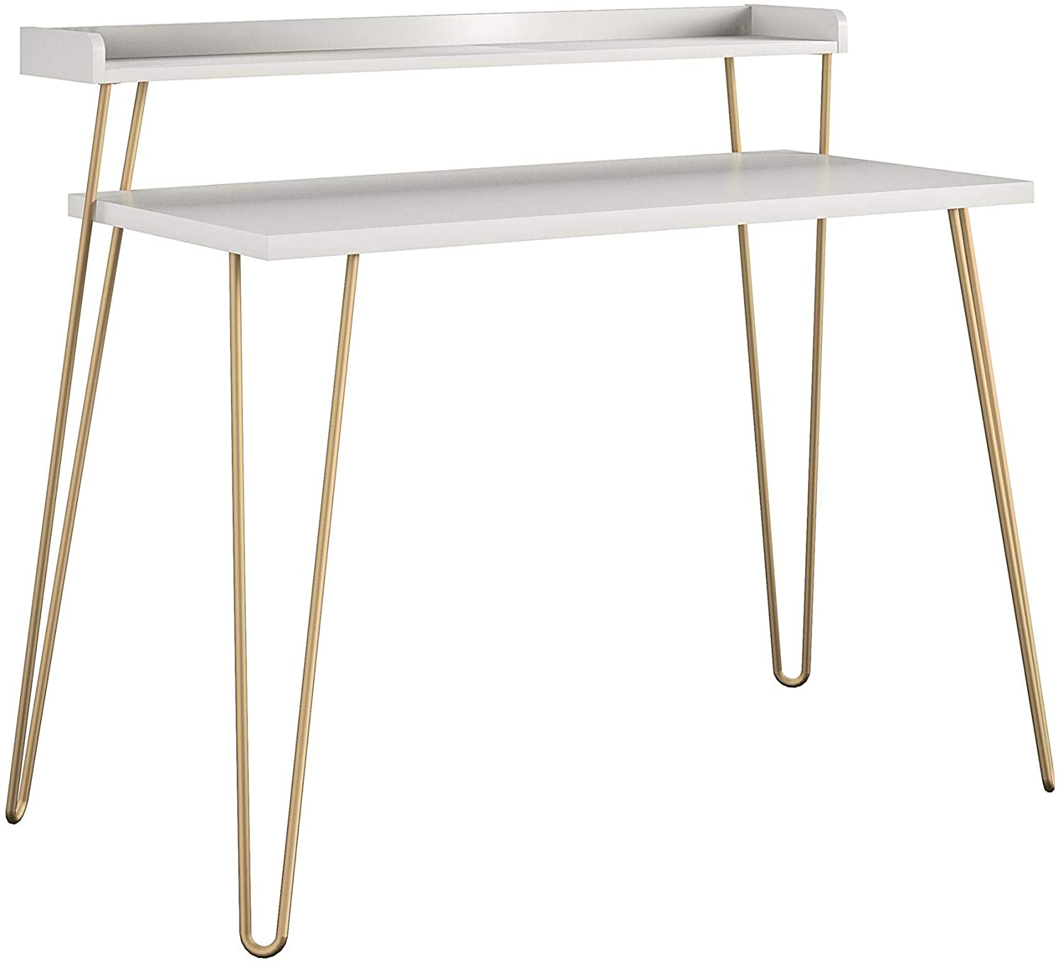 Photo 1 of Ameriwood Home Haven Retro Riser Desk White with Gold Legs