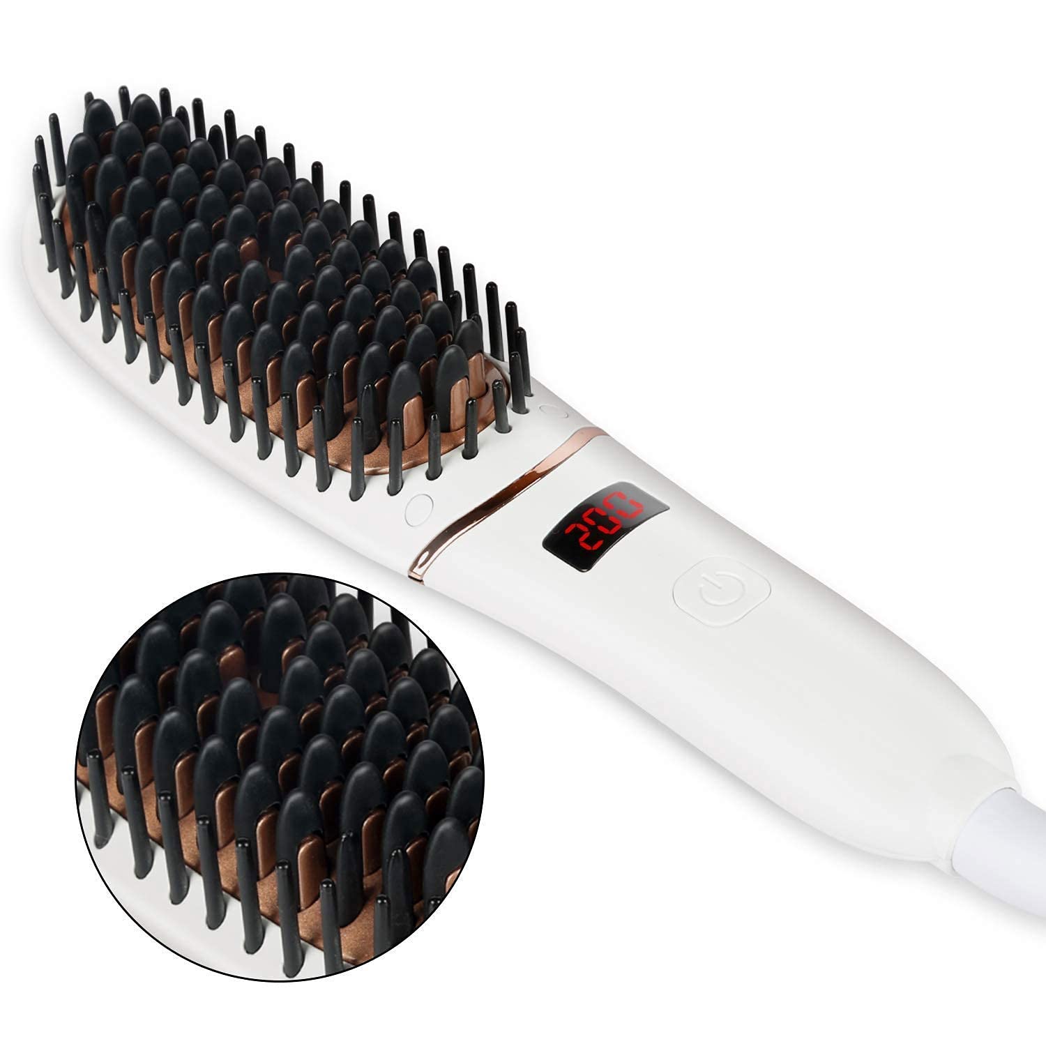 Photo 1 of Veru ETERNITY Hair Straightening Brush  Ionic Hair Straightener Brush with LED Display Fast MCH Ceramic Heated Straightening Tangle Frizz Hair