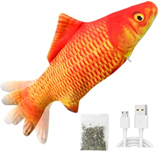 Photo 1 of 2 PackElectric Moving Fish Cat Toy Realistic Plush Simulation Electric Wagging Fish Cat Toy Catnip Kicker Toys Funny Interactive Pets Pillow Chew Bite Kick Supplies for Cat Kitten Kitty1798