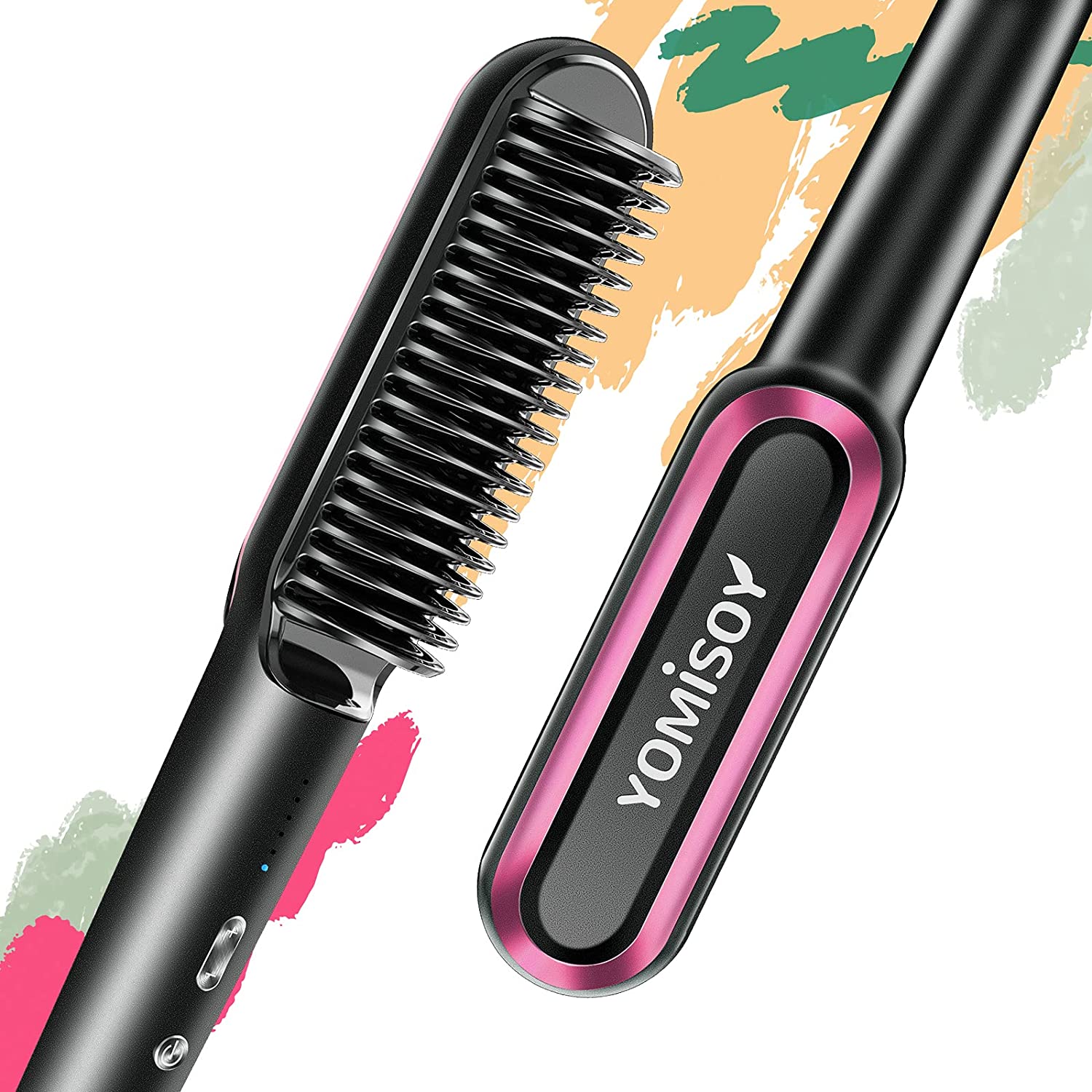 Photo 1 of YOMISOY Hair Straightener Brush 20S Fast Heating Ceramic Straightening Brush 2in1 Straightening Comb with AntiScald Feature 5 Temp Settings  20 Minute AutoOff Professional for All Hair Types