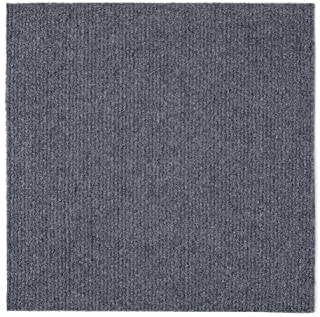 Photo 1 of 2 Packages Self Adhesive Carpet Tile Easy to Peel and Stick Carpet Floor Tile  Each Package12 Tiles12 sq Ft 6 Dark Gray and 6 Light Gray