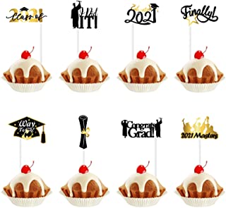 Photo 1 of 3 Packages Amosfun Graduation Cupcake Toppers 72Pcs per Package Class of 2021 Graduation Cake Toppers Picks 2021 Graduation Party Decoration Supplies  664