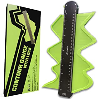 Photo 1 of 10 Inch Contour Gauge Profile Tool Contour Gauge with Lock Widen Shape Duplicator Adjustable Lock Welding Woodworking Tracing Tool for DIY Handyman Green