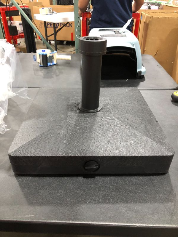 Photo 2 of Cooera Rolling Umbrella Base Stand with Sand Weight Bag Heavy Duty Square Water Filling Umbrella Stand with Locking Wheels 120Lbs for 69 ft Market Umbrella Outdoor Patio Table Deck Poolside