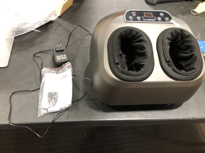 Photo 2 of MUJERBAY Foot Massager with Heat Shiatsu Massage Machine with Air Compression Remote Control 5 Modes Relieve Pain Feet Massager masajeador de pies Fit Up to Size 11
