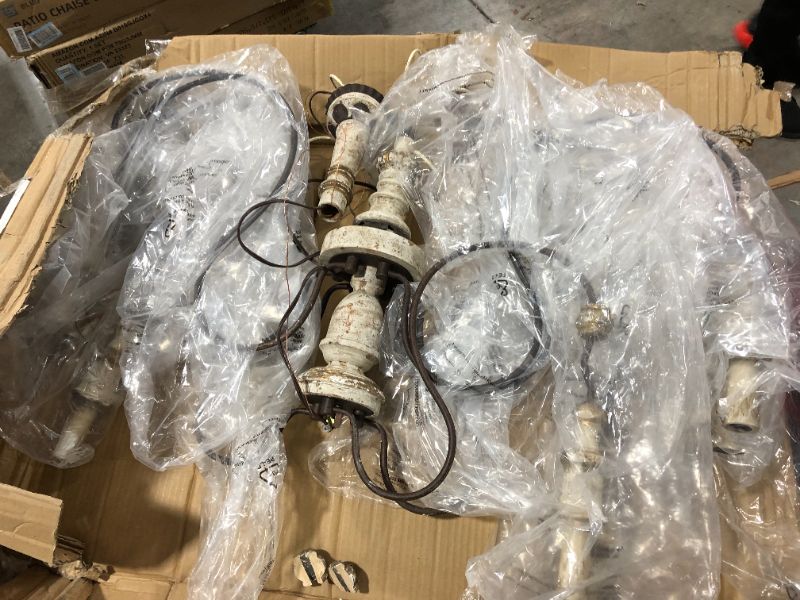 Photo 3 of LALUZ Farmhouse Wood Chandeliers for Dining Rooms 9Light Distressed French Country Lighting D39H38