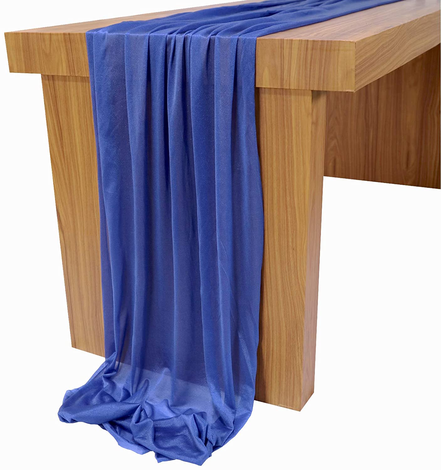 Photo 1 of 11 FT X 30IN NAVY Blue Chiffon Table Runner Sheer Wedding Table Cloth Rustic Wedding Decorations French Chiffon Table Runner