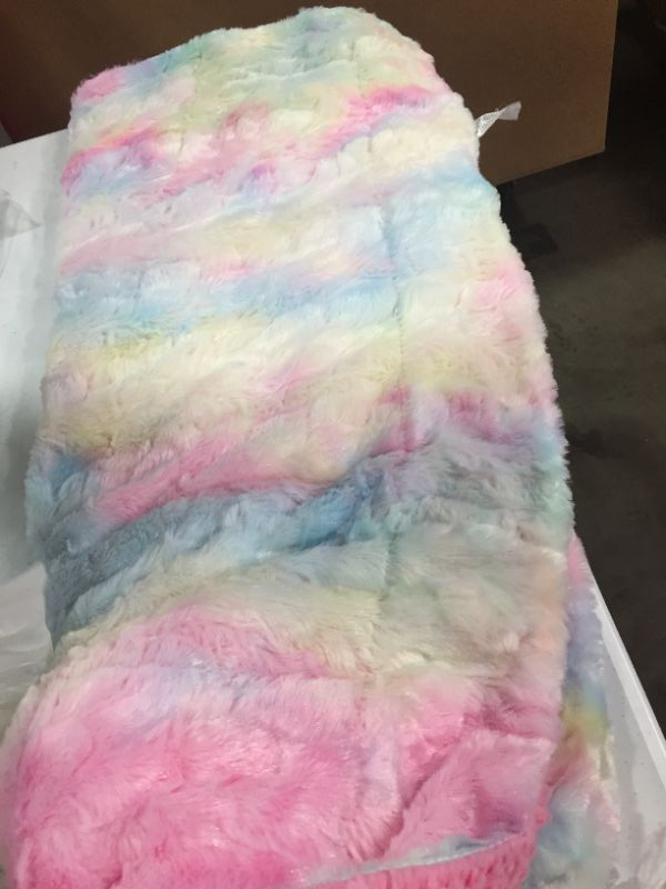 Photo 2 of junovo Soft Shaggy Rainbow Blanket for Girls Kids Fuzzy Colorful Throw Blankets for Bed Cute Fluffy Plush Blanket with Cozy Sherpa Washable Faux Fur Rainbow Throw Blanket for Couch Sofa 50x60