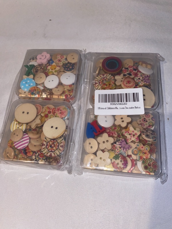 Photo 2 of 2PC LOT
2 Boxes of Childrens Handmade DIY Wooden Button Random Color Pattern 2 Hole Wooden Button Handmade DIY Sewing Process Decorative Button 2 COUNT