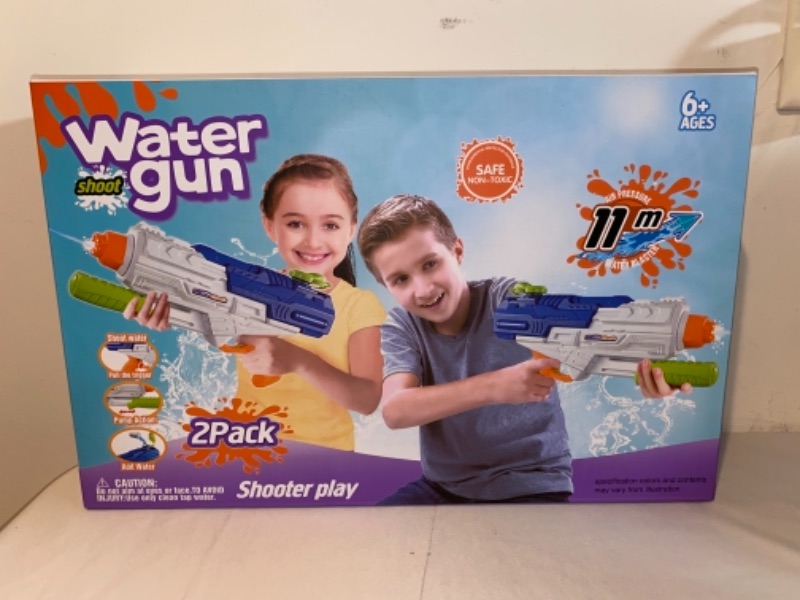 Photo 2 of 2 Pack Water Guns for Kids1250CC High Pressure Squirt GunsSummer Swimming Pool Toys Beach Party Outdoor Water Games Play Toys Gift for Kids
FACTORY SEALED PACKAGING
