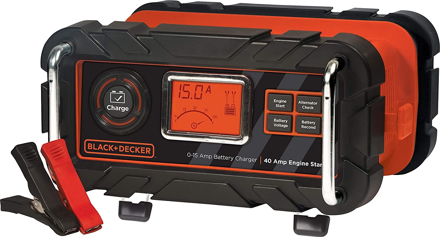 Photo 1 of 15 Amp Portable Car Battery Charger with 40 Amp Engine Start and Alternator Check