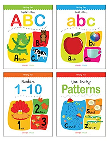 Photo 1 of Writing Practice A Set Of 4 Books Writing Fun Pack Write And Practice Capital Letters Small Letters Patterns and Numbers 1 to 10