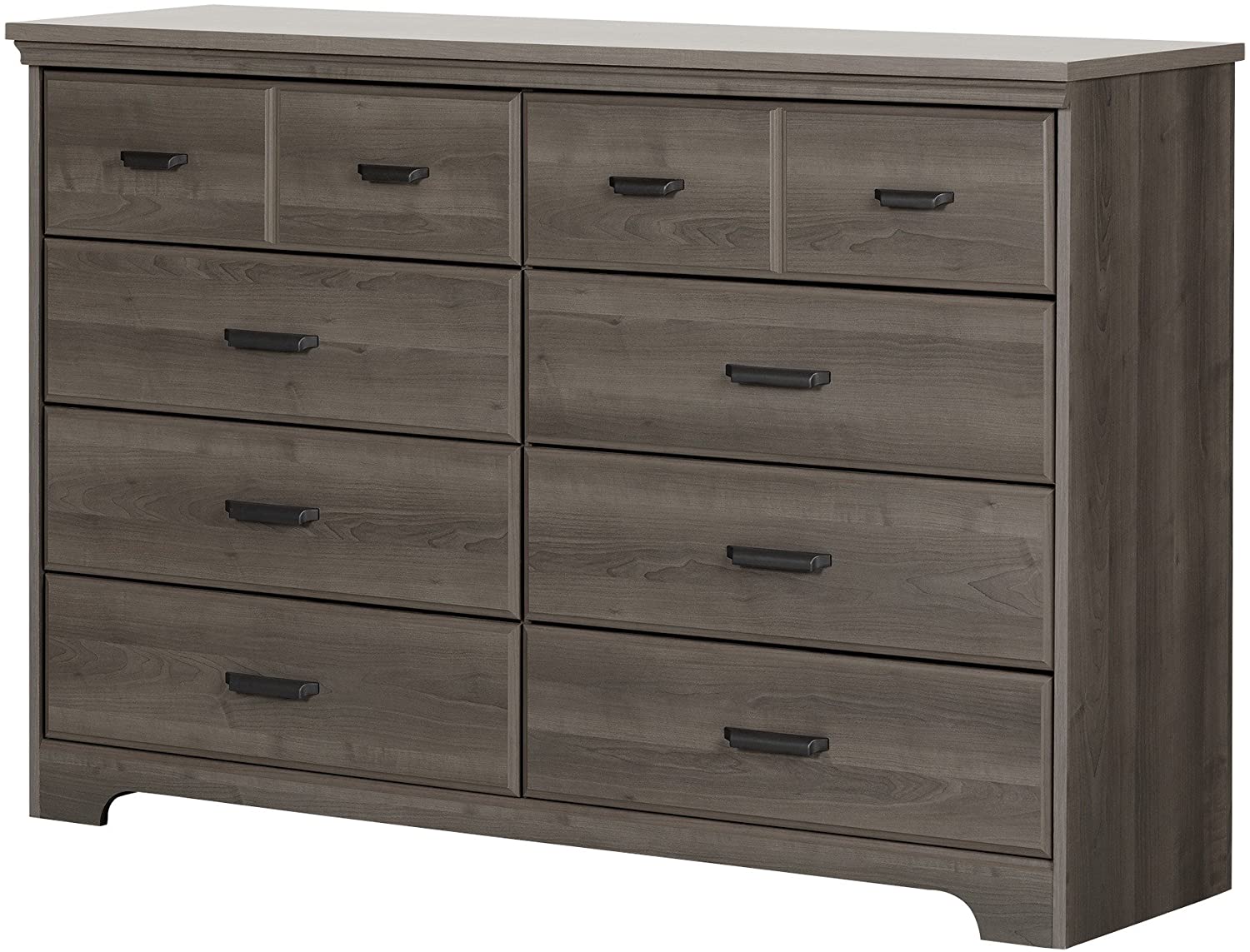 Photo 1 of South Shore Versa Collection 8Drawer Double Dresser Ebony with Antique Handles  Gray Maple