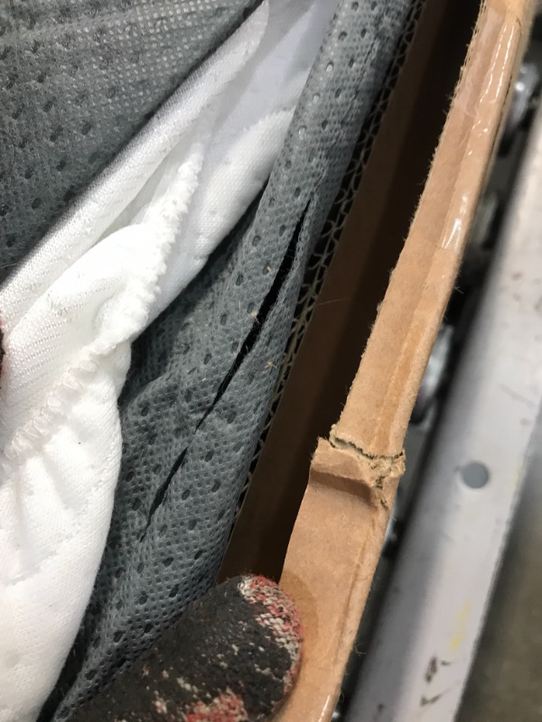 Photo 1 of AmazonBasics Mattress Foundation  Smart Box Spring for Queen Size Bed ToolFree Easy Assembly  5Inch Queen
MINOR CUT DAMAGE TO COVER