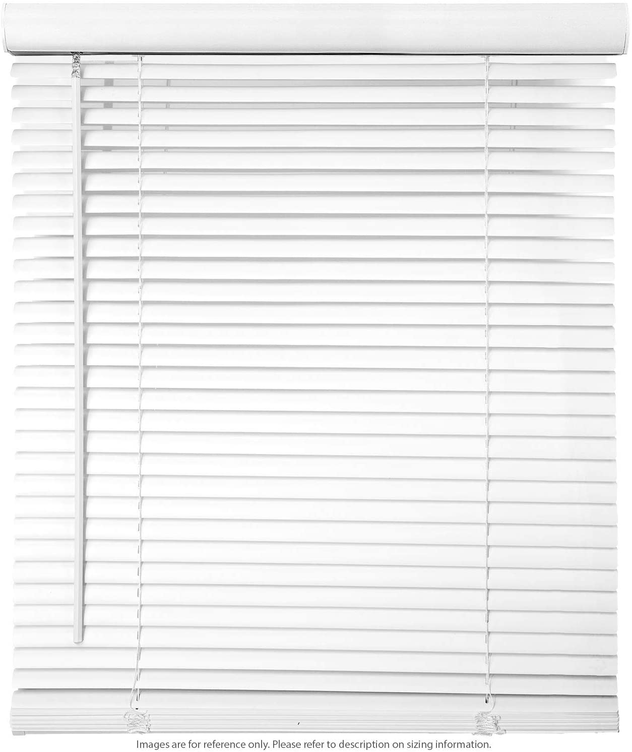 Photo 1 of Biltek 45 W x 64 H Cordless Window Blinds 1 Slat PVC Vinyl Venetian Horizontal Privacy Shade AntiUV White