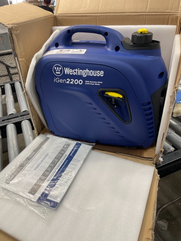 Photo 2 of Westinghouse iGen2200 Super Quiet Portable Inverter Generator 1800 Rated  2200 Peak Watts Gas Powered CARB Compliant