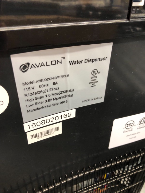 Photo 4 of **PARTS ONLY** Avalon Limited Edition Self Cleaning Water Cooler Dispenser 3 Temperature Settings  Hot Cold  Cool Water Durable Stainless Steel Construction Bottom Loading  ULEnergy Star Approved