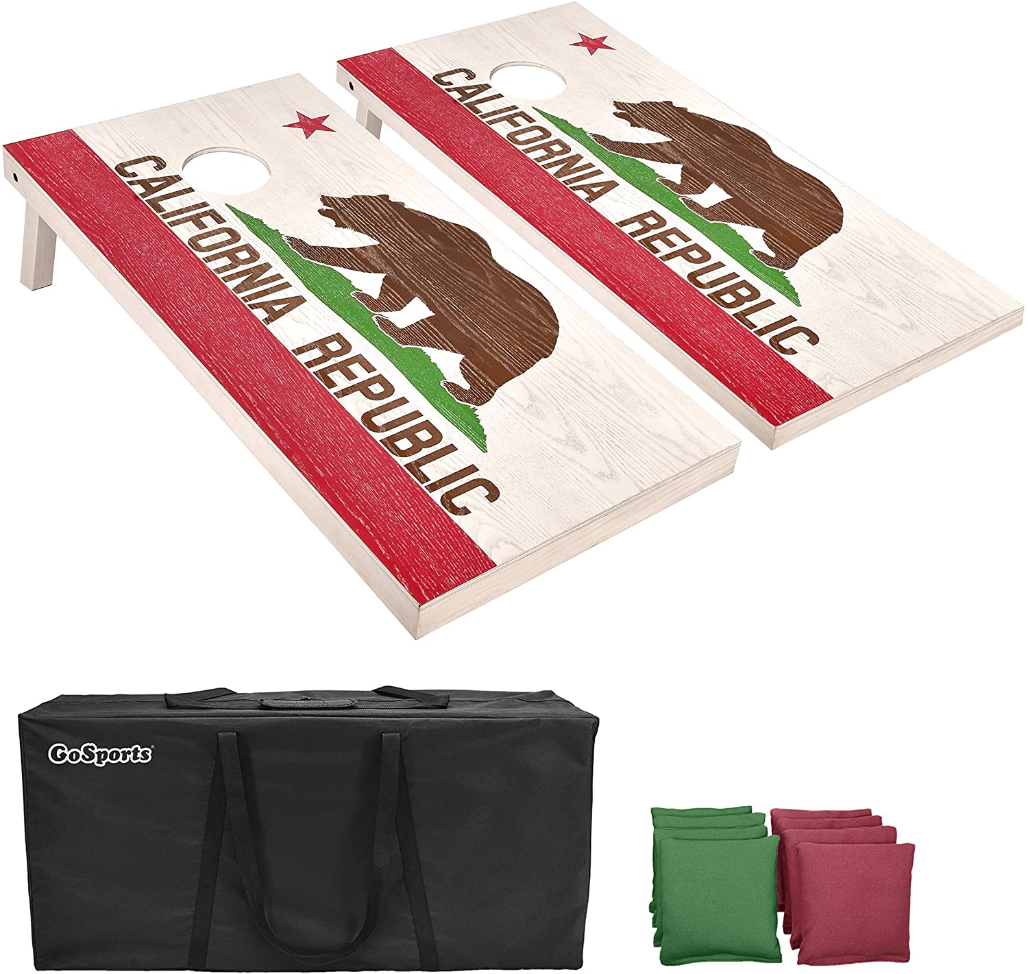 Photo 1 of GoSports Flag Series Wood Cornhole Sets  Choose from American Flag