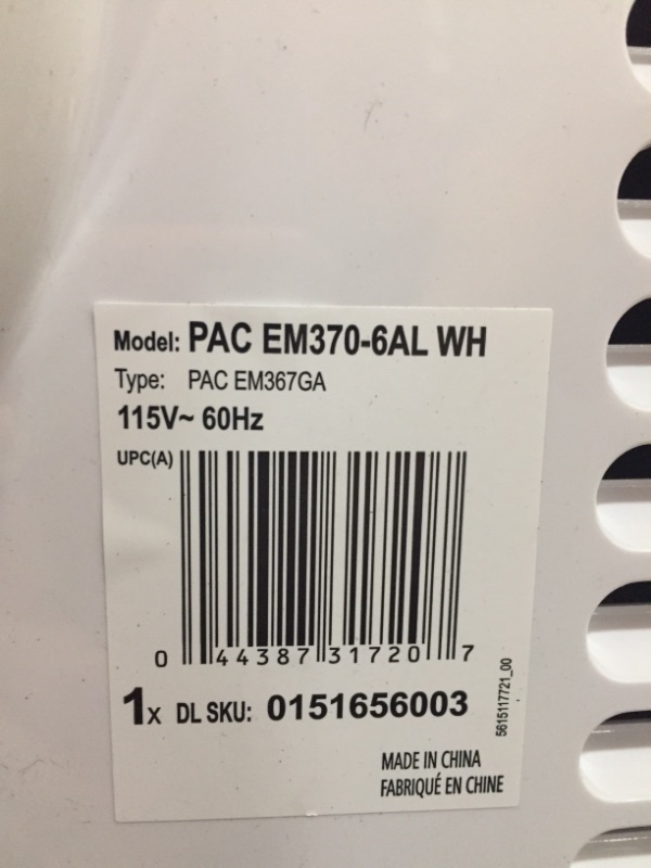 Photo 5 of DeLonghi 11500 BTU Portable Air Conditioner Dehumidifier  Fan  Quiet Mode  Includes Window Kit  Remote Control 500 sq ft Large Room Pinguino 6700 DOE White