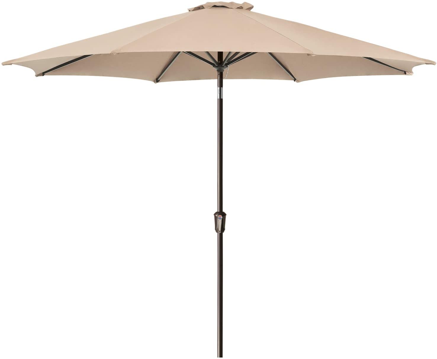 Photo 1 of 11 FT Patio Umbrella Outdoor Market Table Umbrellas with Push Button TiltCrank 11 ftBeige