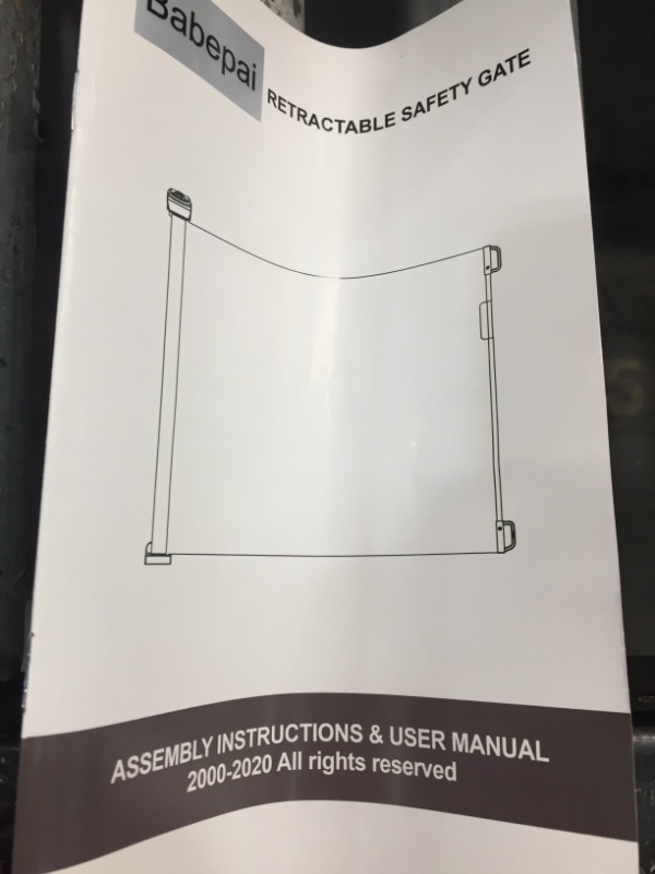 Photo 1 of Babepai Retractable Baby Gate Wide Safety Mesh Gate Easy to Roll and Latch for Stairways Doorways Hallways Patios Deck Banisters Flexible and Extensible Pets Gate Up to 54 inch Wide