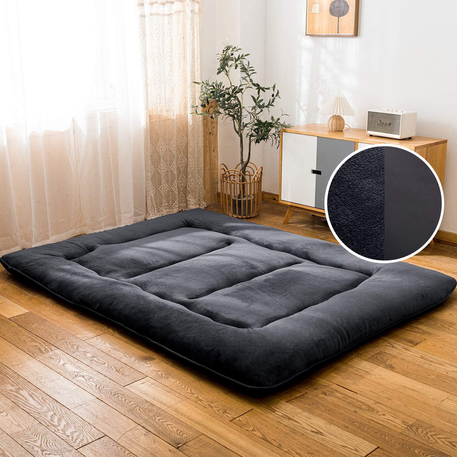 Photo 1 of 4 inch Reversible Fleece Futon Japanese Floor Mattress 
 4 thick x 60 wide x 80 long