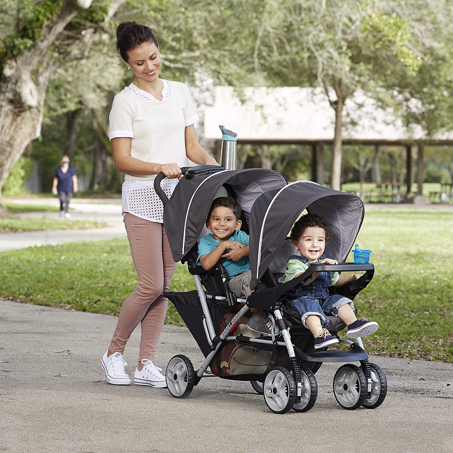 Photo 1 of Graco DuoGlider Double Stroller  Lightweight Double Stroller with Tandem Seating Glacier