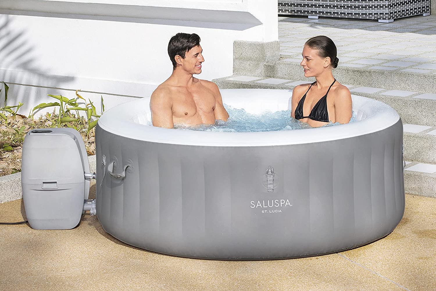 Photo 1 of Bestway St Lucia AirJet Inflatable Hot Tub Spa Gray