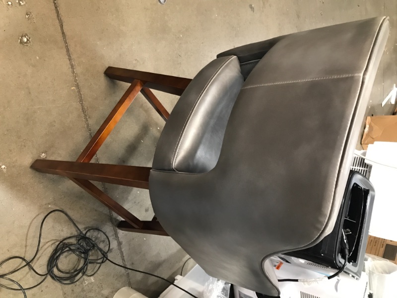 Photo 1 of Amazon Brand  Rivet Malida MidCentury Modern Faux Leather Open Back Swivel Kitchen Counter Stool 37H Grey