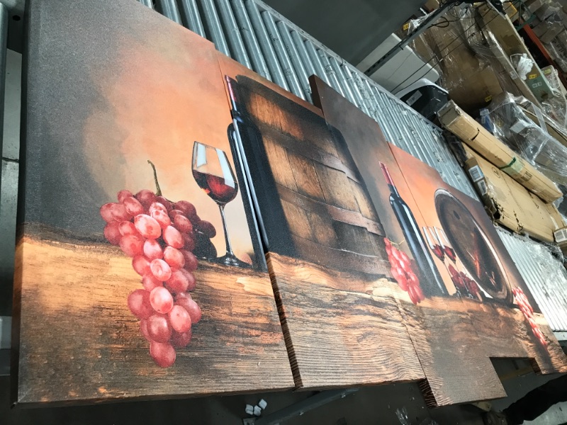 Photo 3 of Cao Gen Decor ArtK60551 5 Panels Wall Art Fruit Grape Red Wine Glass Painting on Canvas Stretched and Framed Canvas Prints Ready to Hang for Kitchen Restaurant Dining RoomArt Wall Decor Artwork
broken on back of one canvas
