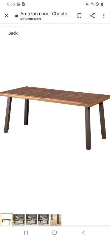 Photo 1 of Wood Dining Table Natural Stained with Rustic Metal 5719200INTL