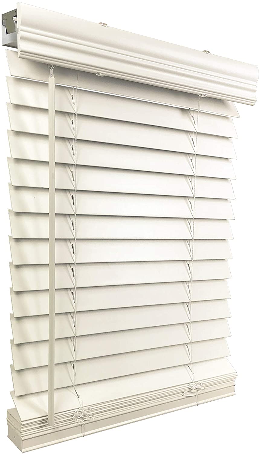 Photo 1 of US Window And Floor 2 Faux Wood 705 W x 48 H Inside Mount Cordless Blinds 705 x 48 White
