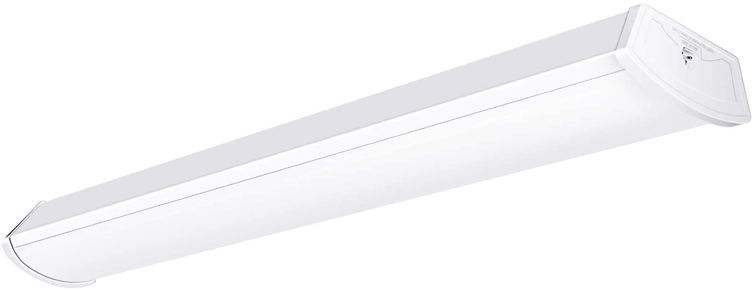 Photo 1 of Linkable 4FT LED Wraparound Light 40W Flush Mount Garage Shop Lights 4400lm 4000K 4 Foot Linear Wrap Ceiling Lighting Fixture for Workshop Office Kitchen Fluorescent Tube Replacement