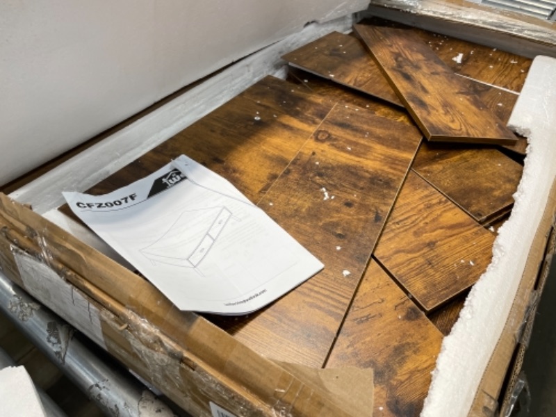 Photo 1 of **PARTS ONLY** Mid Century Modern Coffee Table with Storage for Living Room Wood Coffee Table with 2 Drawers  2 Open Shelves for Home Office Rustic Brown