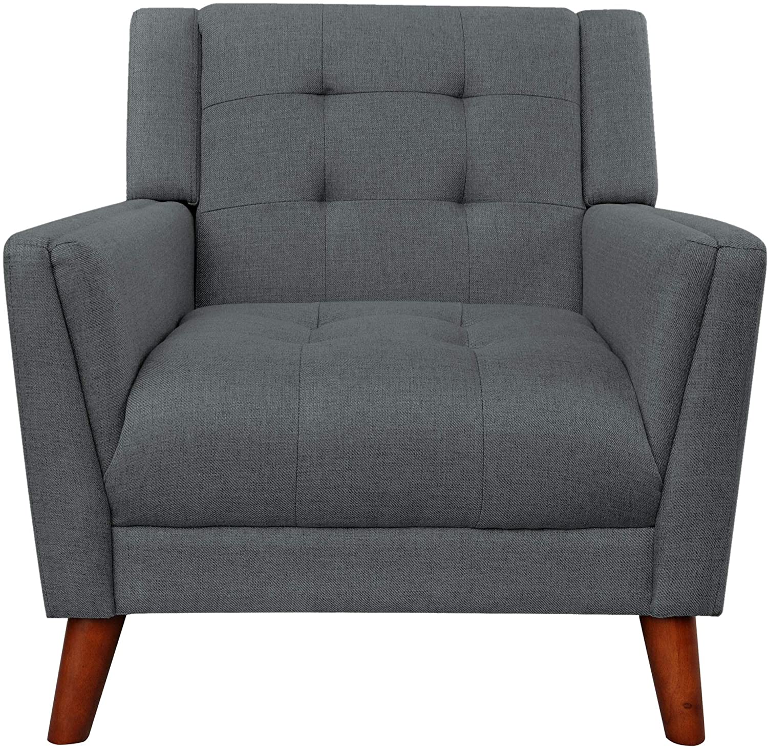 Photo 1 of Christopher Knight Home Evelyn Mid Century Modern Fabric Arm Chair Dark Gray Walnut