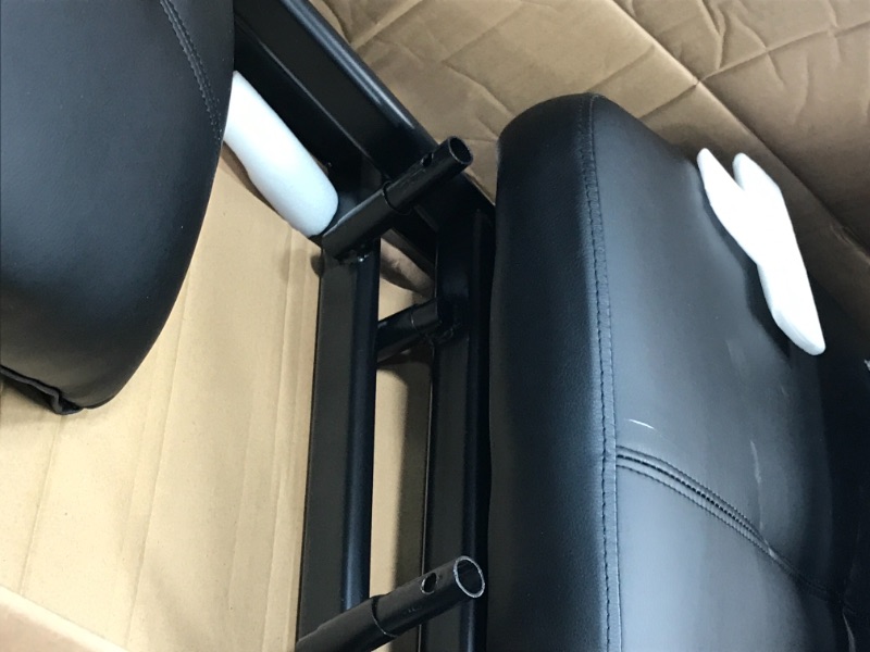 Photo 1 of **INCOMPLETE**Boss Office Products Leather Sled Base Side Chair in Black
