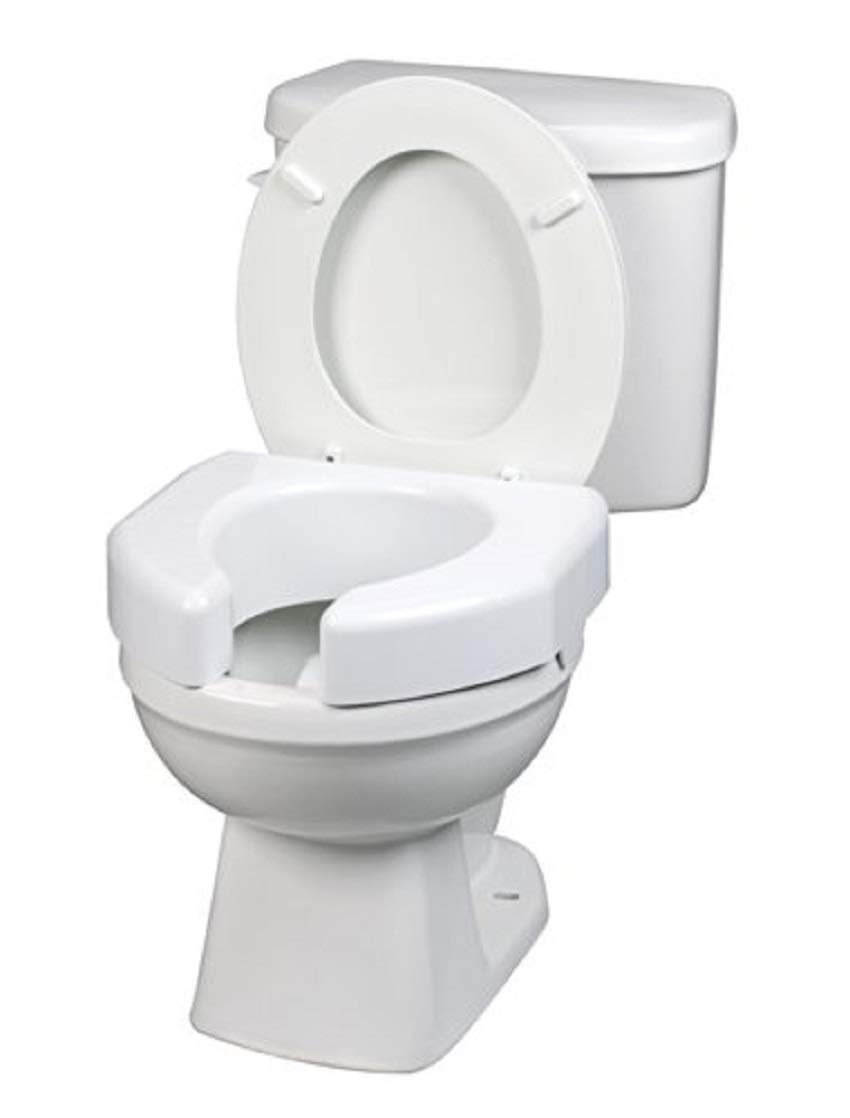 Photo 1 of SP Ableware Basic OpenFront 3Inch Elevated Toilet Seat for StandardElongated Toilets  White 725790000