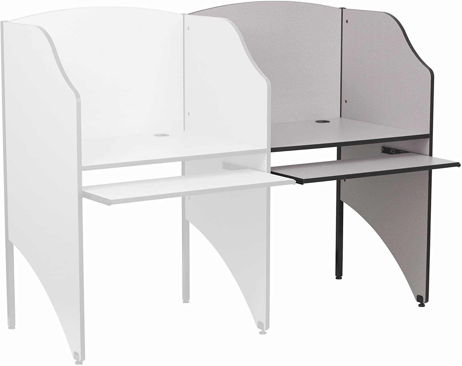 Photo 1 of Flash Furniture AddOn Study Carrel in Nebula Grey Finish